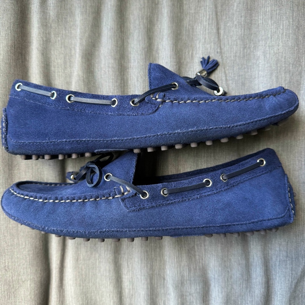 ✨Rare Cole Haan Blue Suede Slip on Moccasin Loafers - Picture 4 of 8
